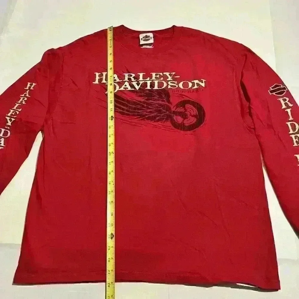 Vintage Harley-Davidson Mens Peoria, AZ Flames Shield Wings Long Sleeve Shirt XL